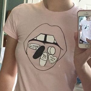 Valfre punk grunge light pink t-shirt S